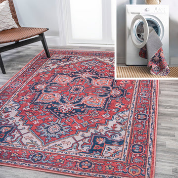 Cirali Ornate Large Medallion Washable Area Rug